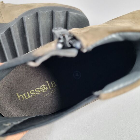 Bussola Womens Chelsea Ankle Boots Round Toe Leather Silk Nubuck Stone 40 / 9 US - Picture 10 of 11